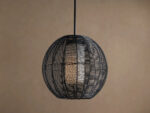 GV Wicker Globe Pendant Outdoor Black Light