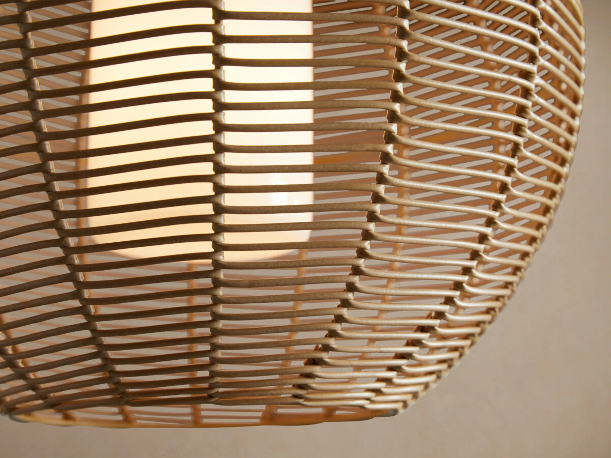 GV Cohen Wicker Globe Light Outdoor Pendant in Natural - Image 3