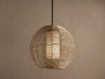 GV Cohen Wicker Globe Light Outdoor Pendant in Natural