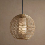 GV Cohen Wicker Globe Light Outdoor Pendant in Natural