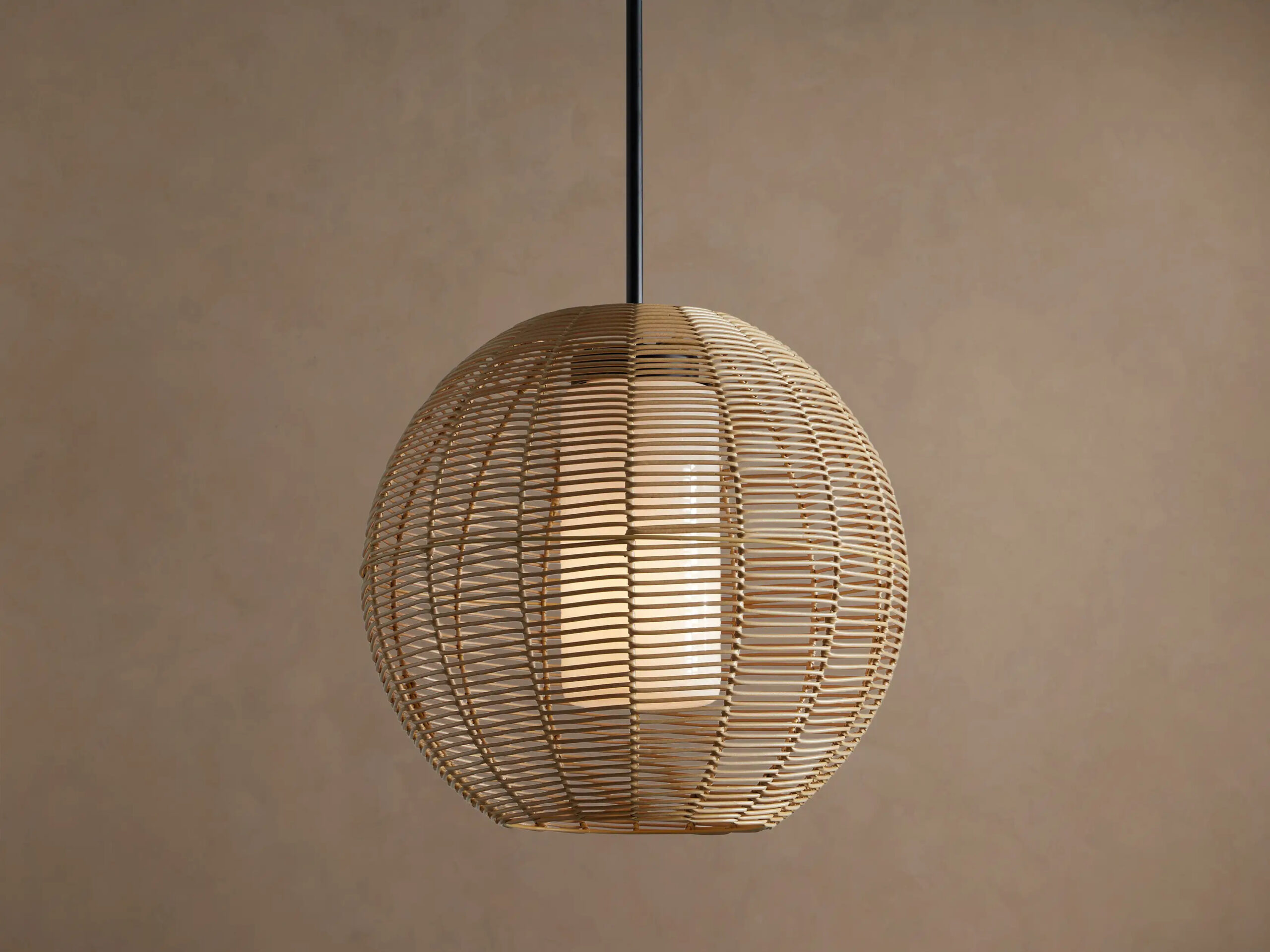6610031H642_BXO260113 GV Cohen Wicker Globe Light Outdoor Pendant in Natural - Image 1