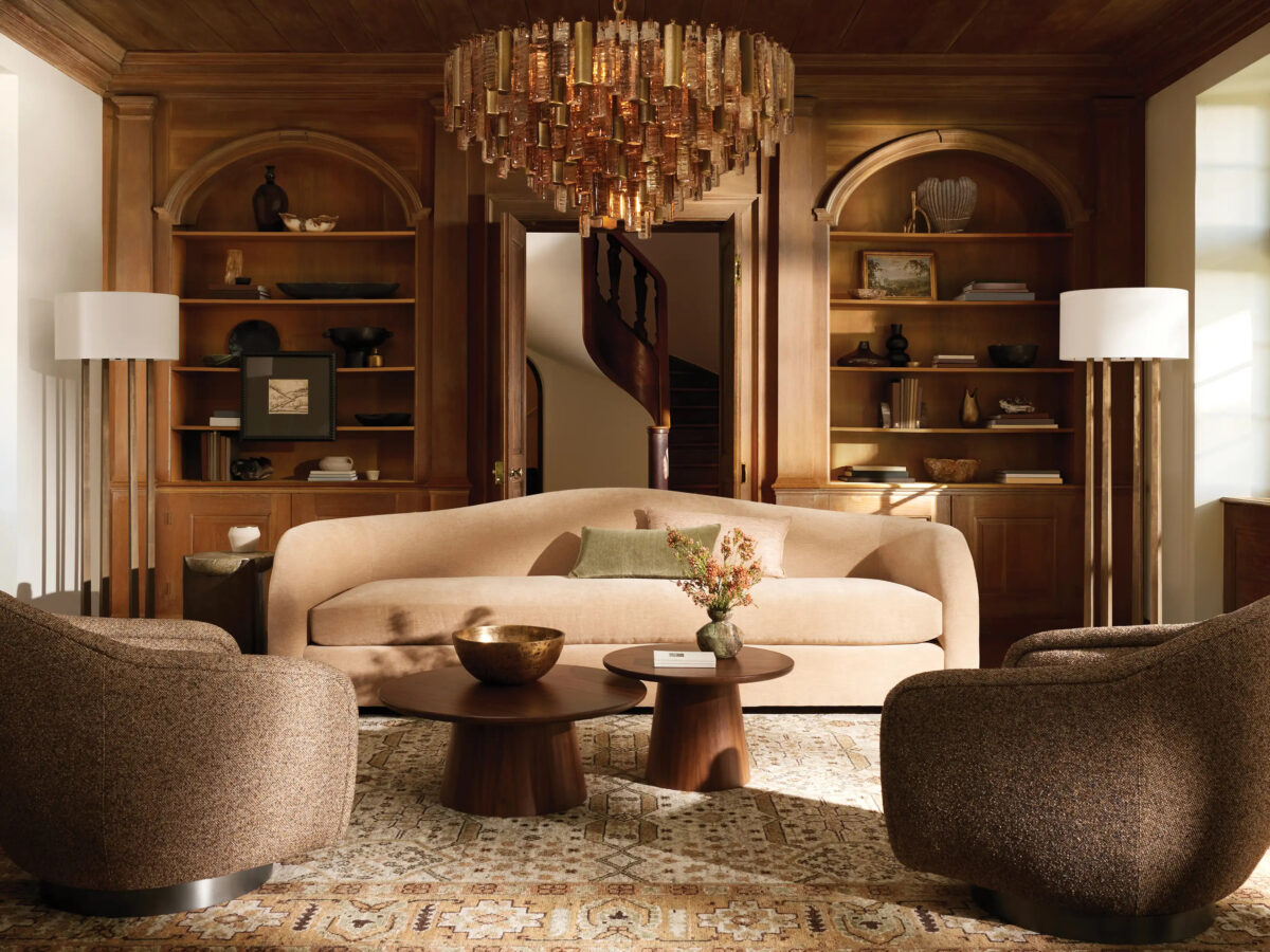 GV Neve Round Glass Chandelier in Brass - Image 8