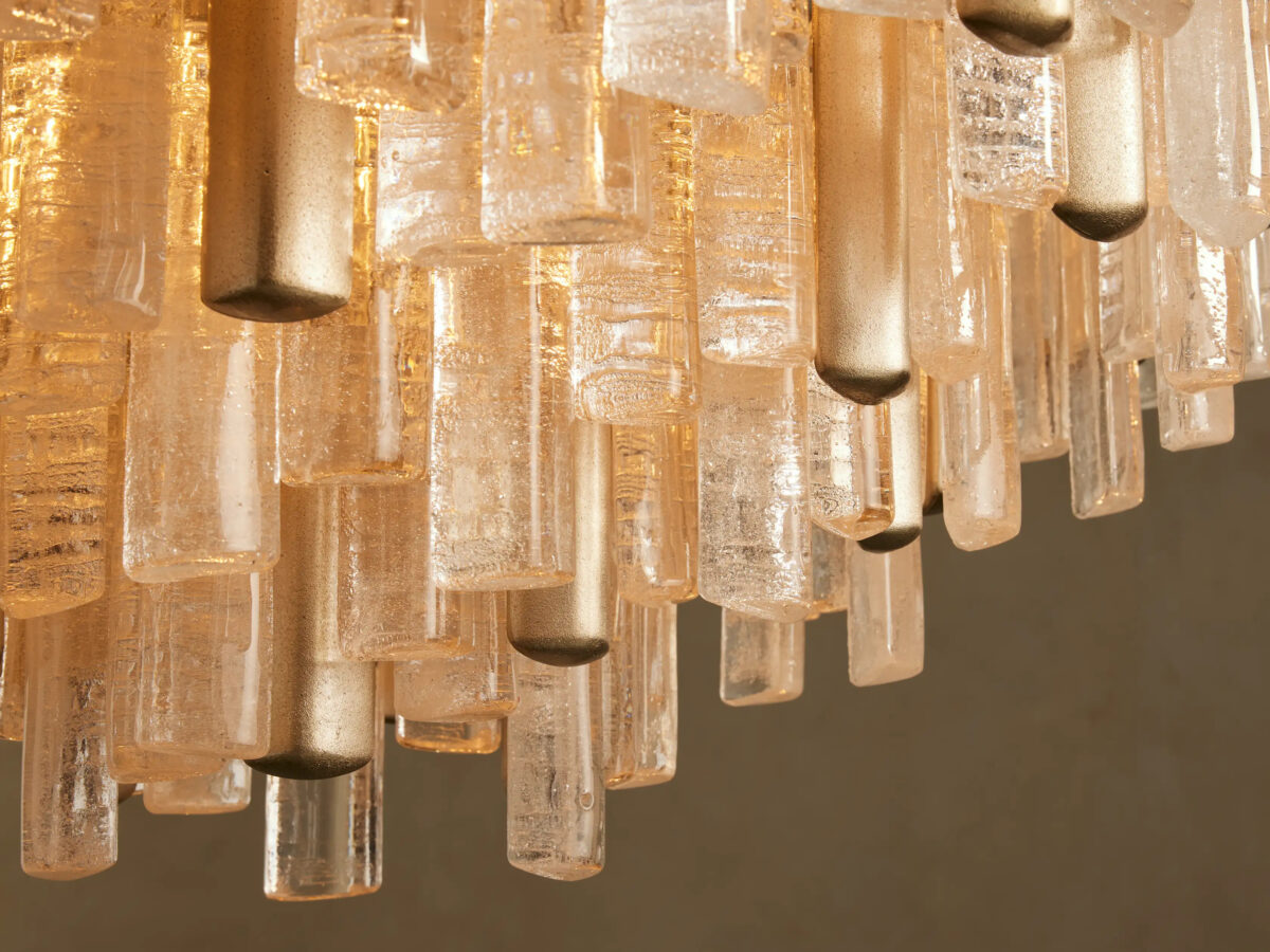 GV Neve Round Glass Chandelier in Brass - Image 10