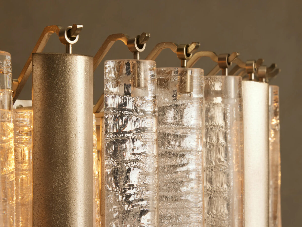 GV Neve Round Glass Chandelier in Brass - Image 11