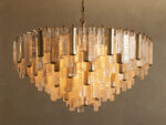 GV Neve Round Glass Chandelier in Brass - Image 7