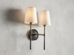 GV Bronze Modern Sconce with Linen Shades