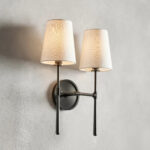 GV Bronze Modern Sconce with Linen Shades