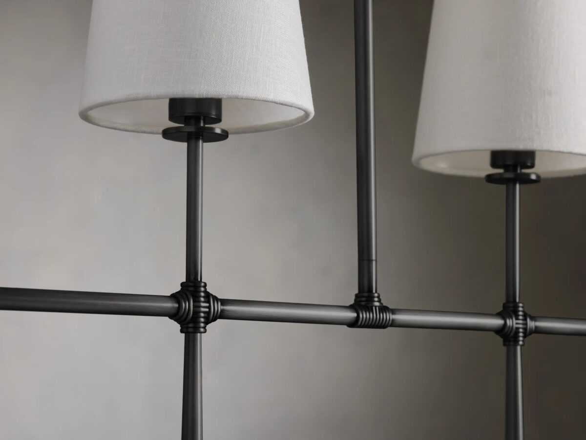 GV Rhodes Bronze Linear Light 6 Light Chandelier - Image 3