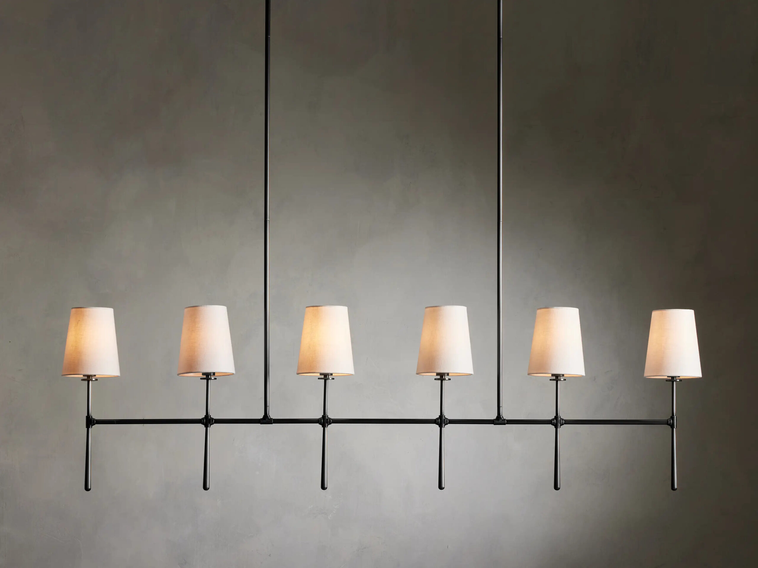 6610031H664_R230418 GV Rhodes Bronze Linear Light 6 Light Chandelier - Image 1