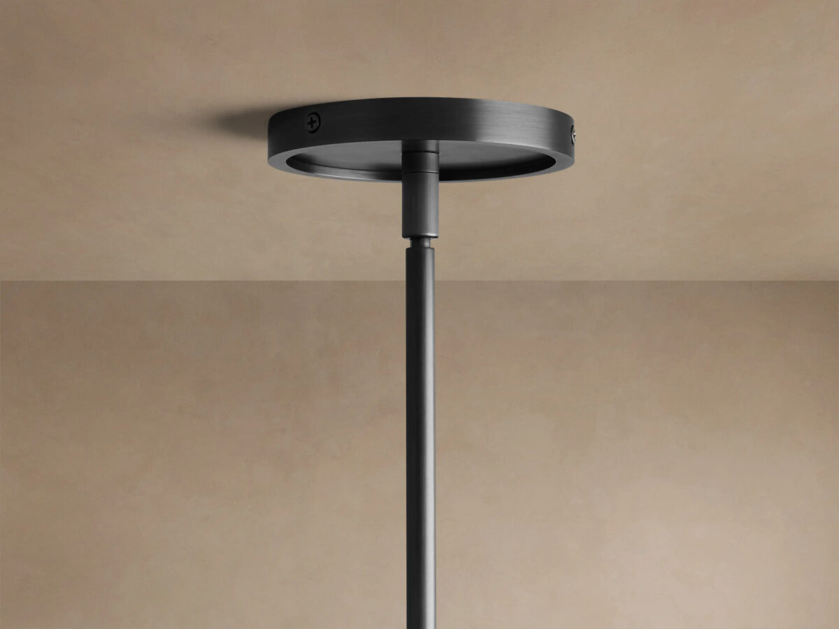 GV Bronze Chandelier with Round Linen Shades - Image 4
