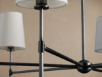 GV Bronze Chandelier with Round Linen Shades - Image 3