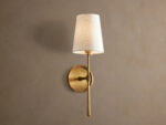 GV Modern Brass Sconce with Linen Shade
