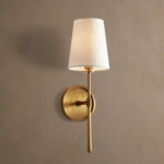 GV Modern Brass Sconce with Linen Shade