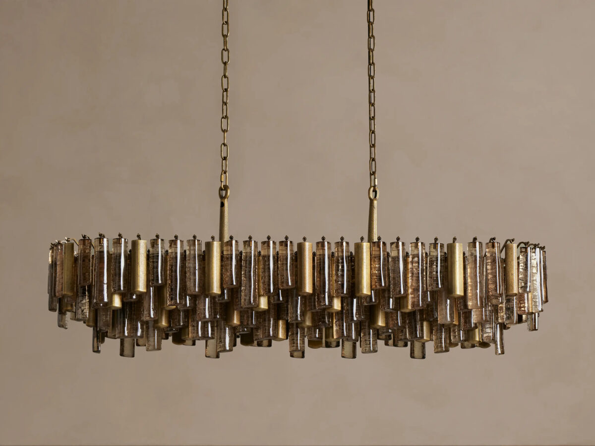 GV Neve Linear Glass Light Chandelier in Champagne - Image 7