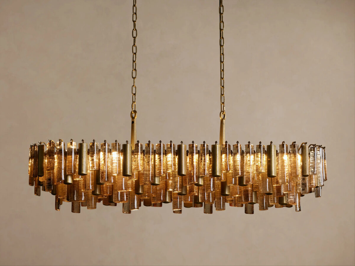 GV Neve Linear Glass Light Chandelier in Champagne - Image 6