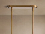 GV Brass Linen Light Linear Chandelier 5 Light - Image 4