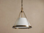 GV Shelton Brass Pendant Light with Linen Shade - Image 2