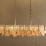 GV Neve Linear Glass Light Chandelier in Champagne