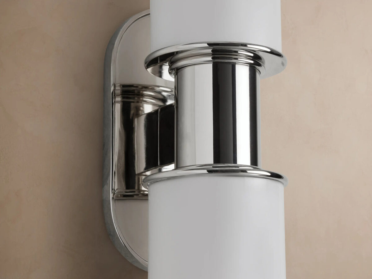 GV Harlin Modern Glass Sconce in Milk Nickel - Image 3