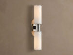 GV Harlin Modern Glass Sconce in Milk Nickel