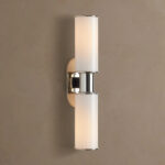 GV Harlin Modern Glass Sconce in Milk Nickel