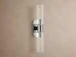 GV Harlin Nickel Glass Sconce Double Wall Light - Image 2
