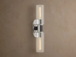 GV Harlin Nickel Glass Sconce Double Wall Light