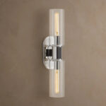 GV Harlin Nickel Glass Sconce Double Wall Light