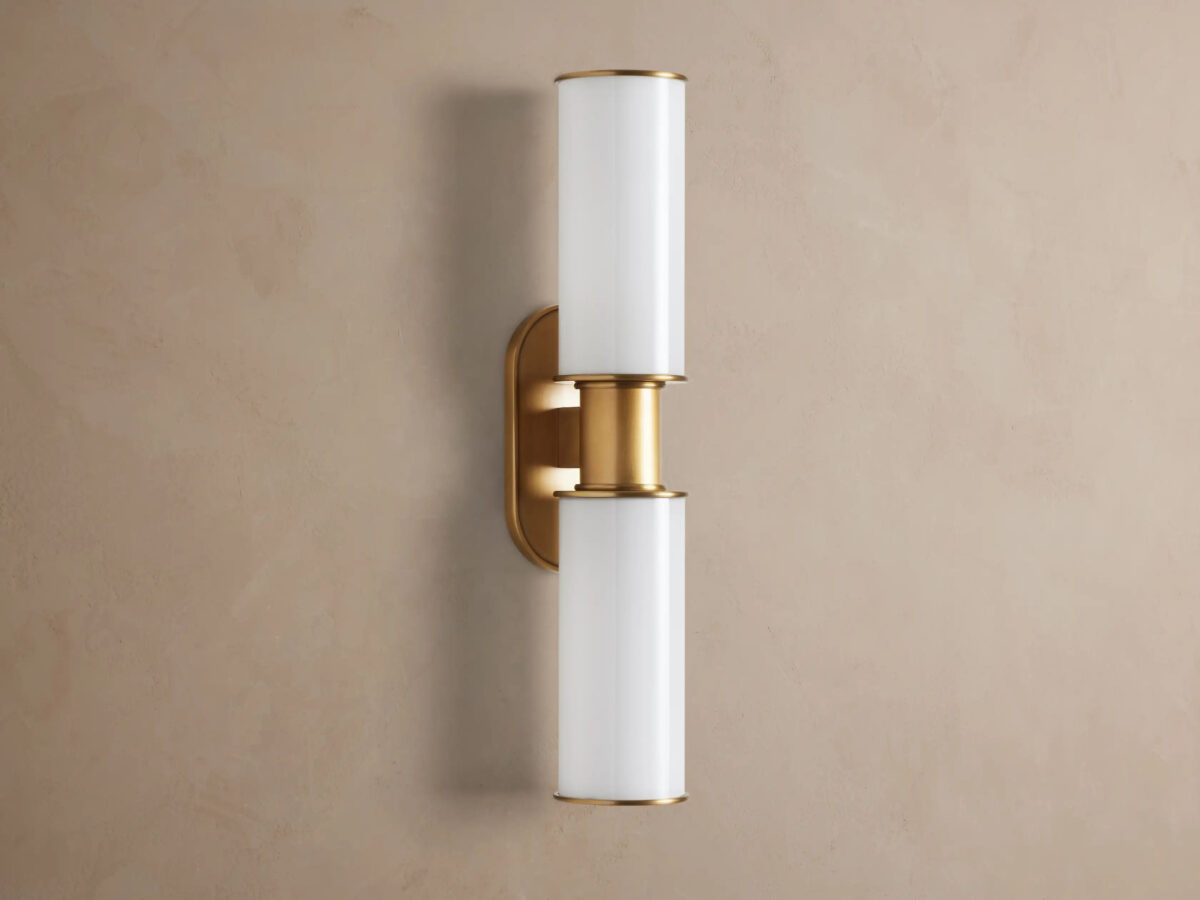 GV Harlin Modern Glass Sconce in Milk Nickel - Image 5
