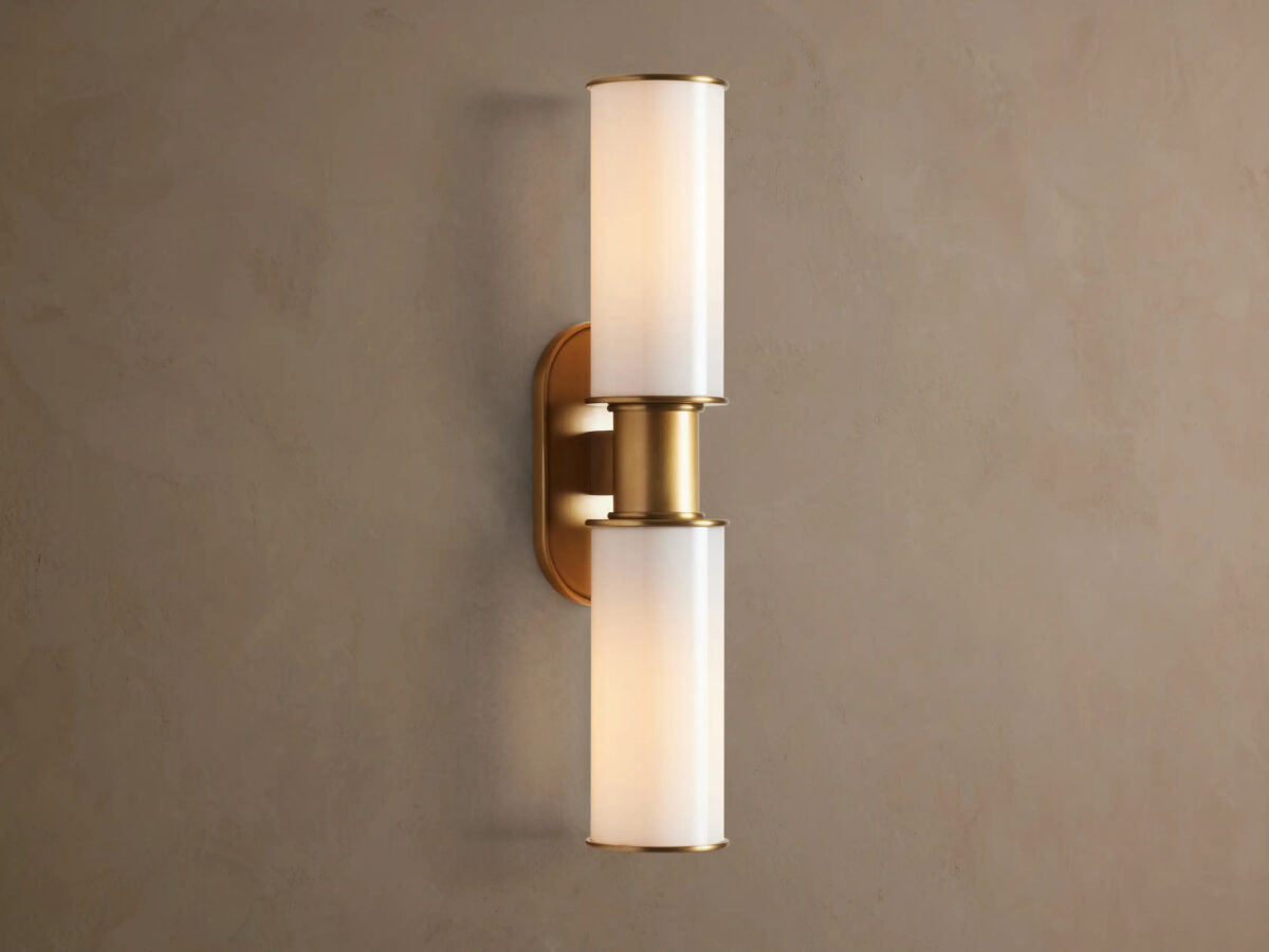 GV Harlin Modern Glass Sconce in Milk Nickel - Image 4