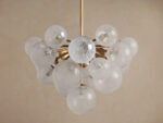 GV Mandoza Modern Glass Light 19 Light Brass Chandelier - Image 2