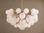 GV Mandoza Modern Glass Light 19 Light Brass Chandelier - Image 5