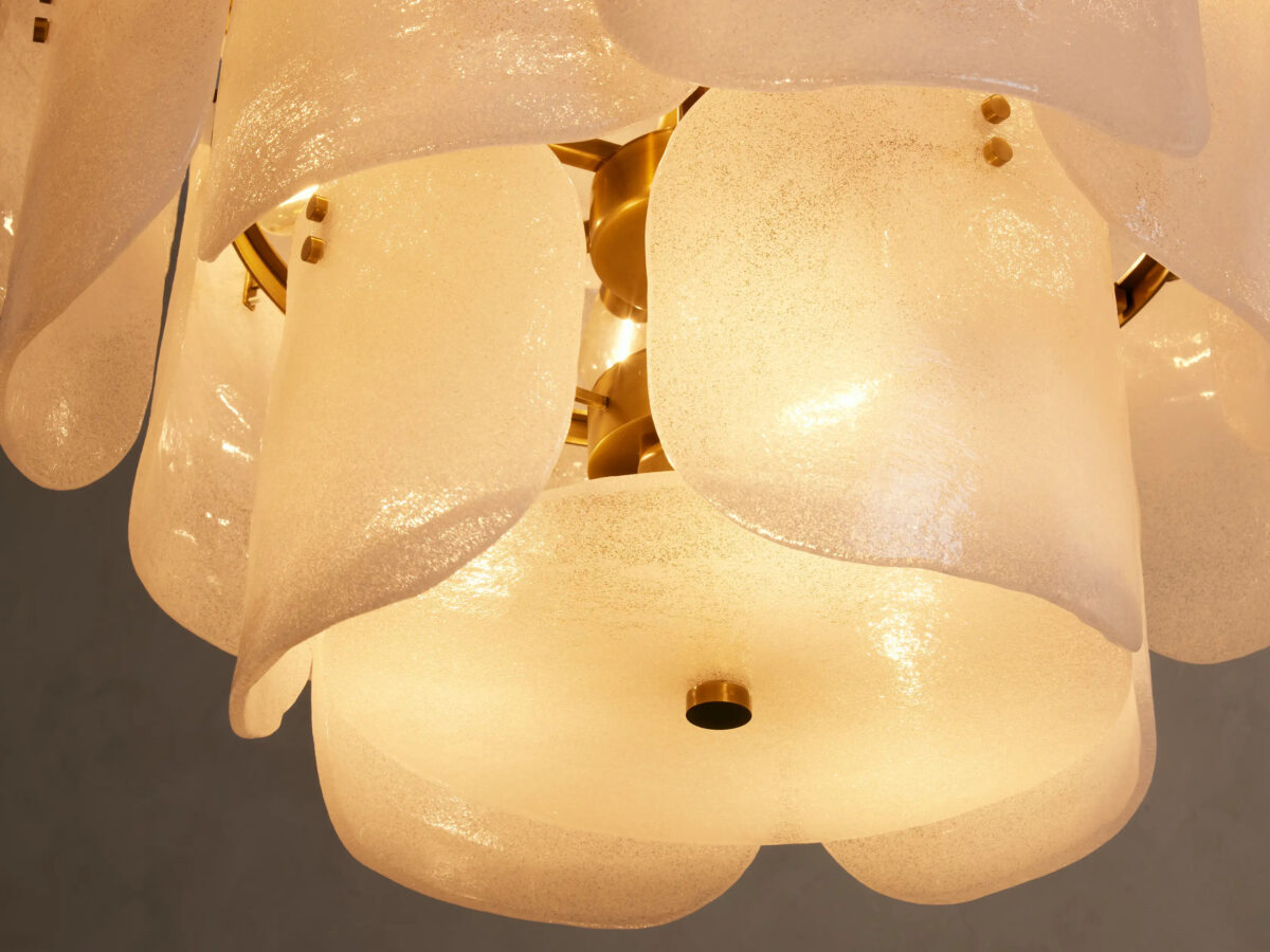 GV Blaire Round Glass Chandelier in White - Image 4