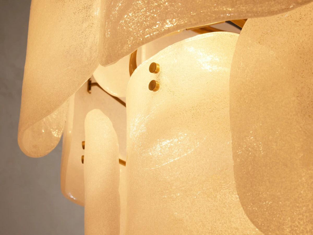 GV Blaire Round Glass Chandelier in White - Image 5