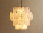 GV Blaire Round Glass Chandelier in White