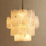 GV Blaire Round Glass Chandelier in White