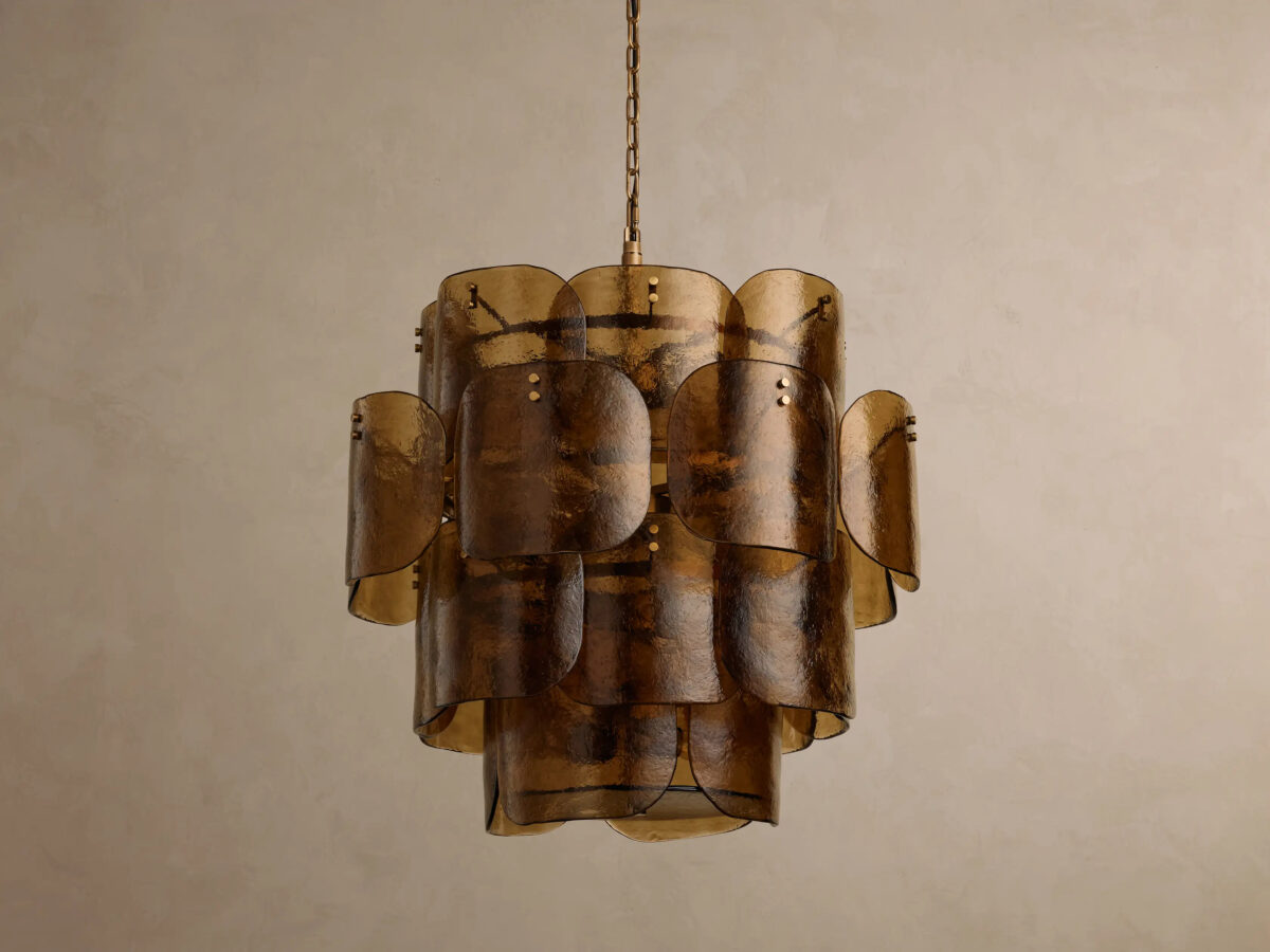 GV Blaire Round Glass Chandelier in White - Image 9