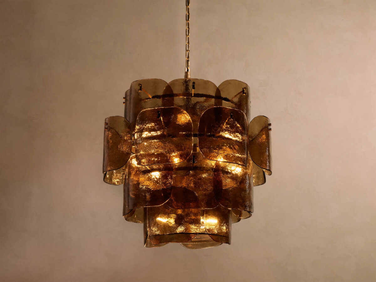 GV Blaire Round Glass Chandelier in White - Image 7