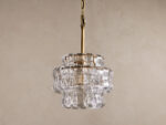 GV Ghiaccio Glass Modern Pendant in Green and Brass - Image 10