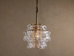 GV Ghiaccio Glass Modern Pendant in Green and Brass - Image 9