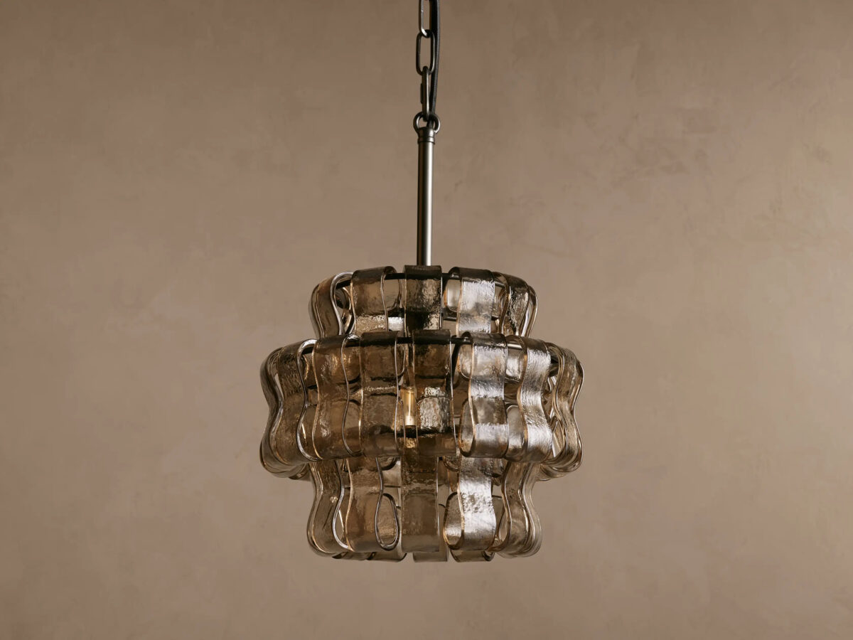 GV Ghiaccio Glass Modern Pendant in Green and Brass - Image 25