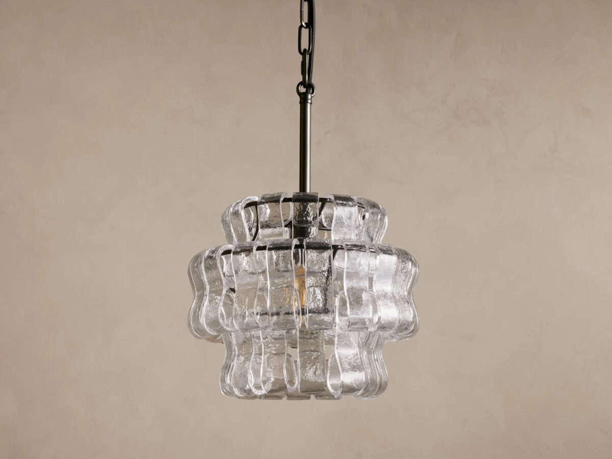 GV Ghiaccio Glass Modern Pendant in Green and Brass - Image 15