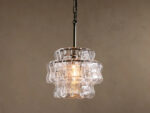 GV Ghiaccio Glass Modern Pendant in Green and Brass - Image 14