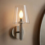 GV Modern Steel Sconce with Glass Shade