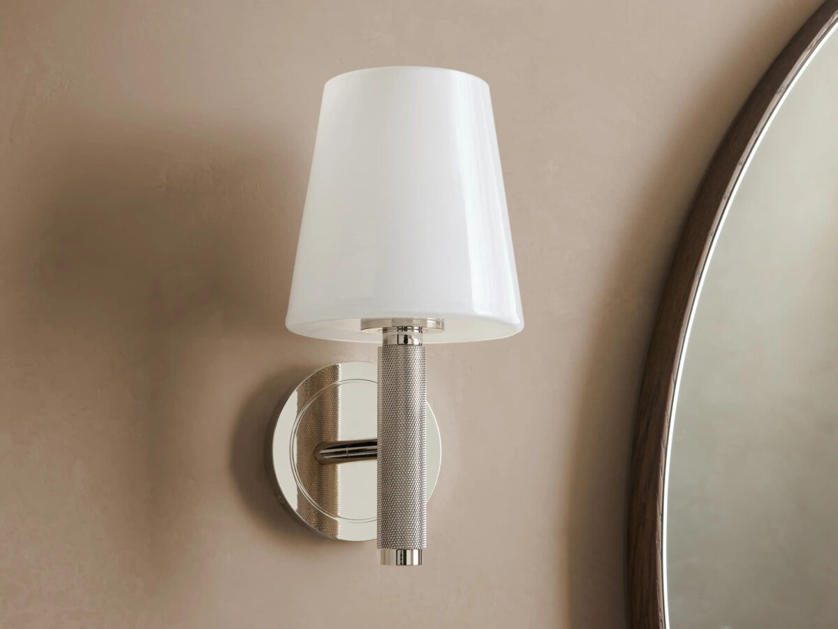 GV Modern Steel Sconce with Glass Shade - Image 4