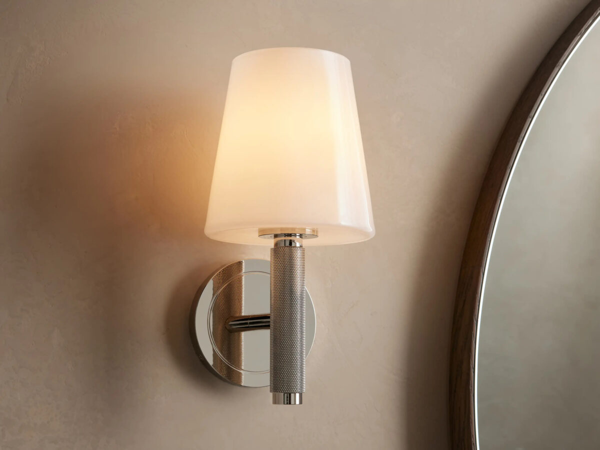 GV Modern Steel Sconce with Glass Shade - Image 3
