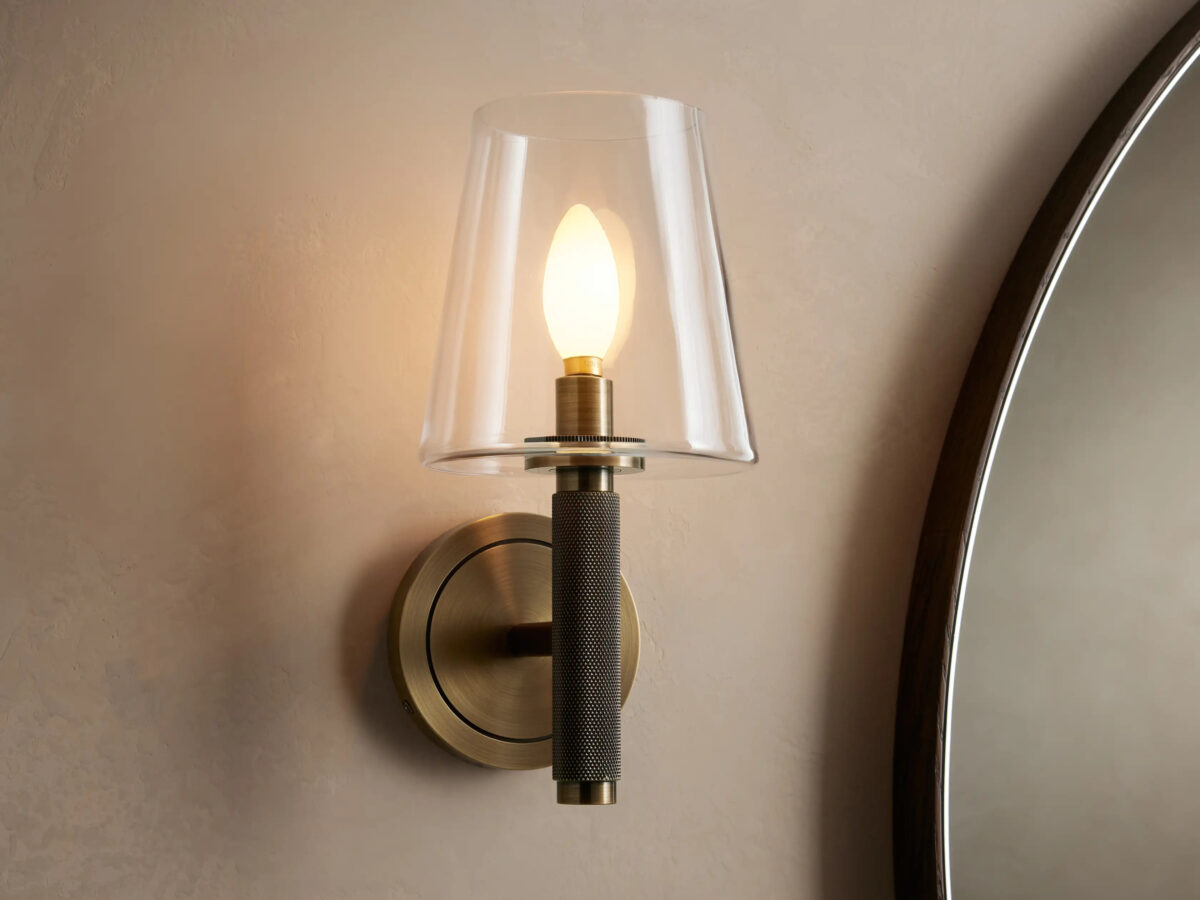 GV Modern Steel Sconce with Glass Shade - Image 5