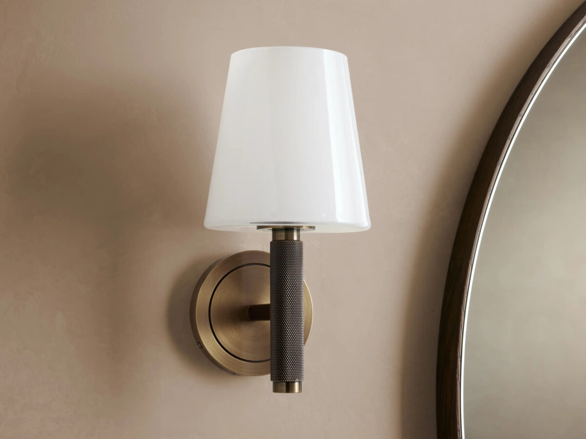 GV Modern Steel Sconce with Glass Shade - Image 8