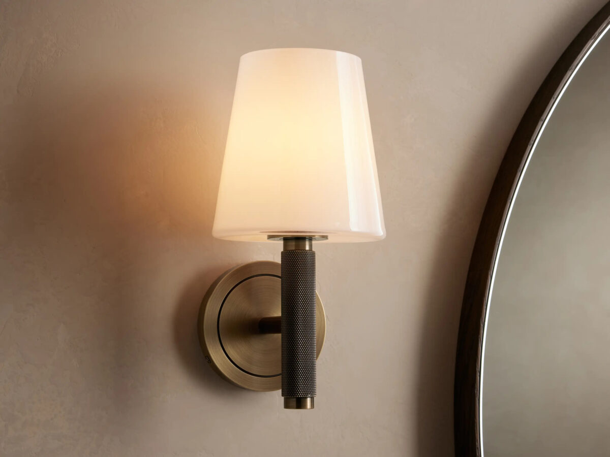 GV Modern Steel Sconce with Glass Shade - Image 7