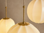 GV Brass Chandelier with Cream Glass Globes - Image 8